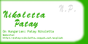 nikoletta patay business card